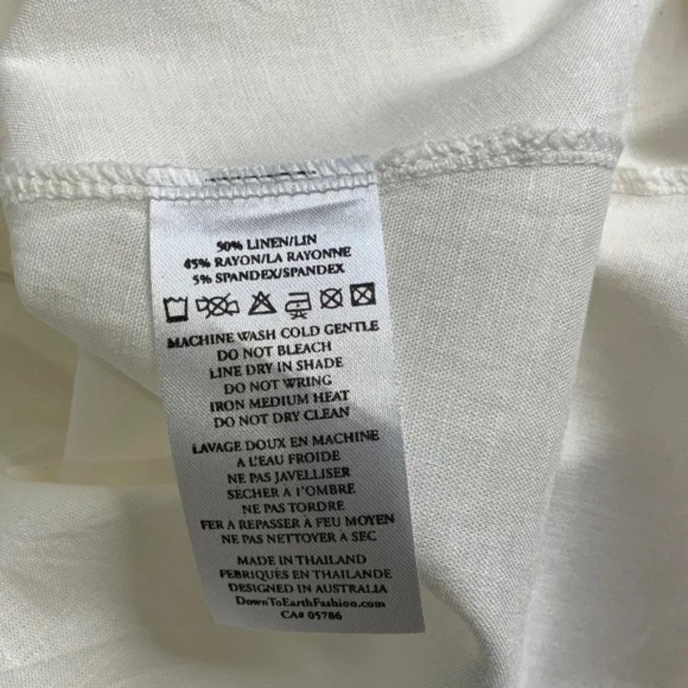 DOWN TO EARTH Off White Linen Rayon Blend Lagenlook Sleeveless Maxi dress Sz XL - Picture 6 of 6